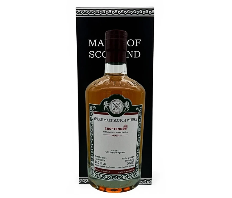 Croftengea (Peated Loch Lomond) 2006 Refill Sherry Hogshead 54,2% Vol Malts of Scotland