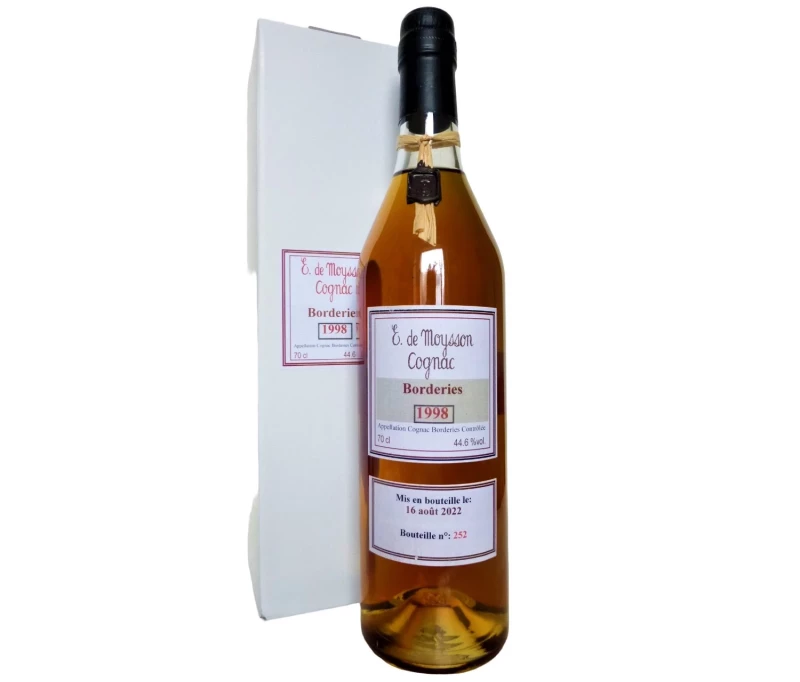 Cognac Borderies Millesime 1998 Single Cask E. de Moysson 44,6% Vol Exklusiv für Alambic Classique
