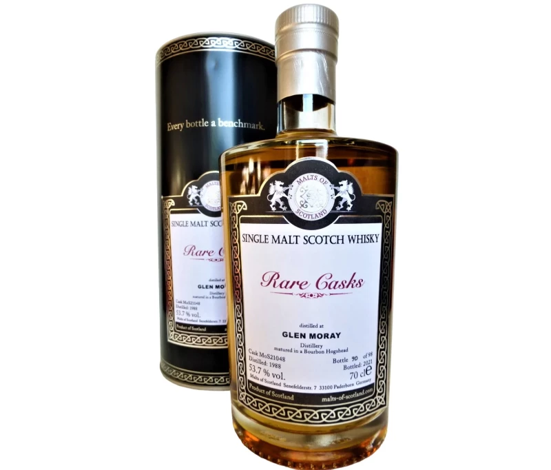 Glen Moray 1988 Rare Casks Bourbon Hogshead 53,7% Vol Malts of Scotland