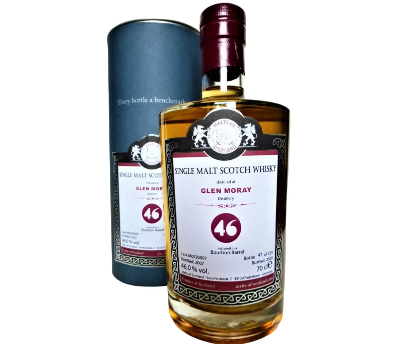 Glen Moray 2007 Bourbon Barrel 46% Vol Malts of Scotland