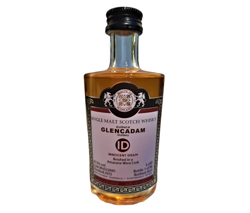 Glencadam 2012 Innocent Dram Amarone Wine Cask 47,5% Vol Malts of Scotland Miniatur