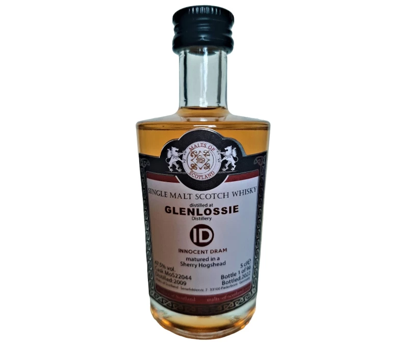 Glenlossie 2009 Innocent Dram Bourbon Hogshead 47,5% Vol Malts of Scotland Miniatur