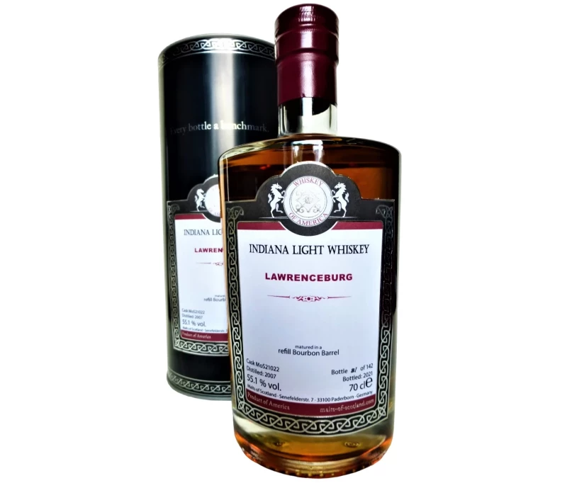 Lawrenceburg 2007 Indiana Light Whiskey Refill Bourbon Barrel 55,1% Vol Malts of Scotland