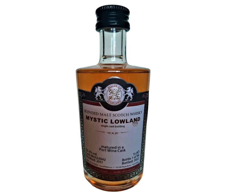 Mystic Lowland 2011 Port Wine Cask 53,2% Vol Malts of Scotland Miniatur