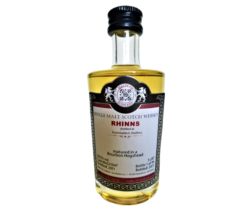 Rhinns 2011 (Bruichladdich) Bourbon Hogshead 58,5% Vol Malts of Scotland Miniatur