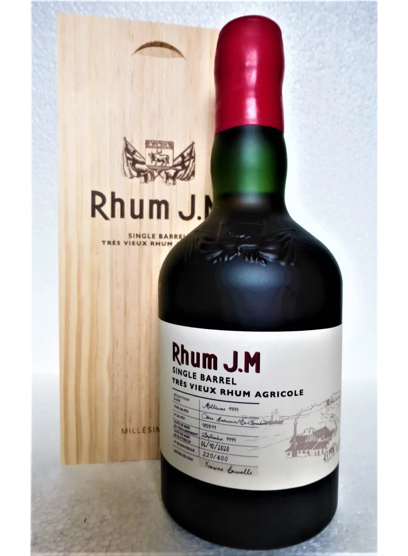 Rhum J.M Millésime 1999 Tres Vieux Rhum Agricole 43,15% Vol