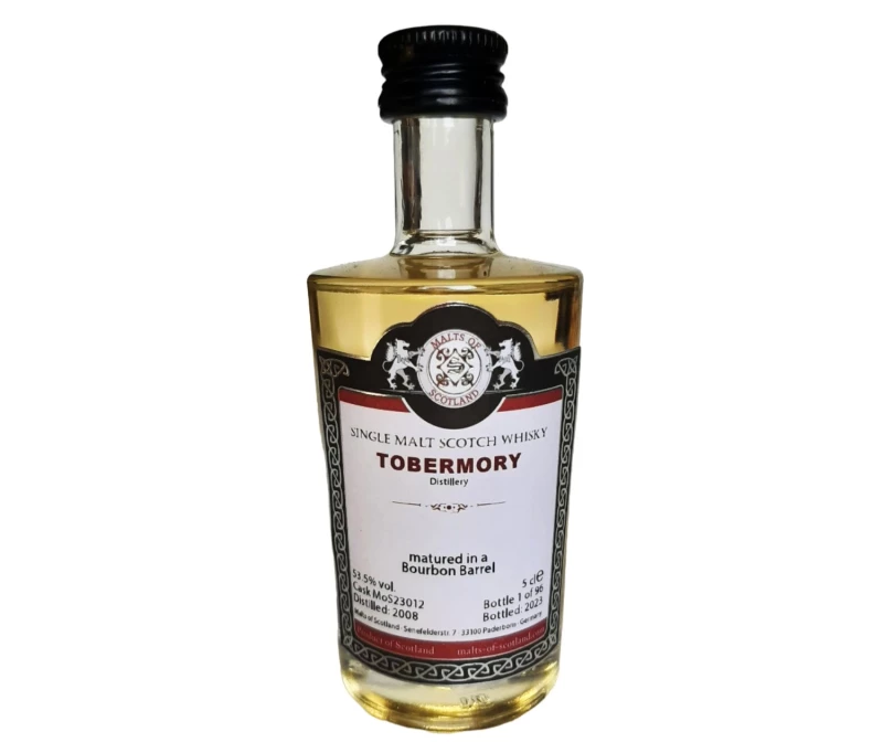 Tobermory 2008 Refill Bourbon Barrel 53,5% Vol Malts of Scotland Miniatur