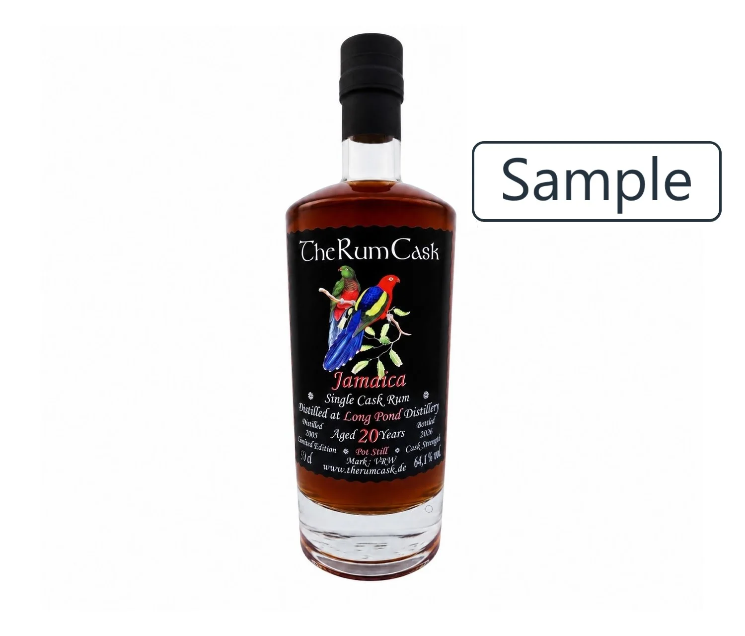 Ein Flasche Jamaica Single Cask Rum 2005 Long Pond Destillerie 64,1% Vol TheRumCask Sample