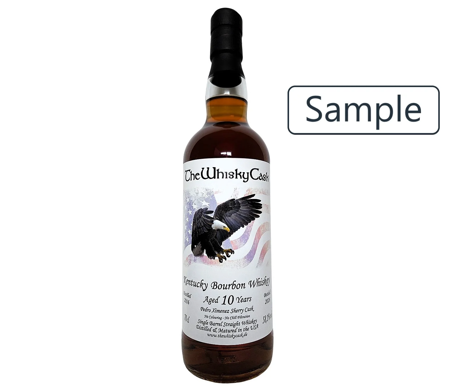 Flasche Kentucky Bourbon Whiskey mit Adler Sample