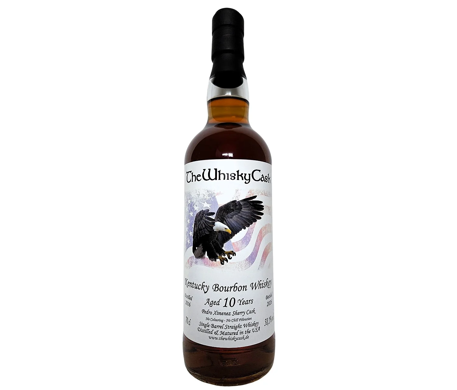 Flasche Kentucky Bourbon Whiskey mit Adler auf dem Label