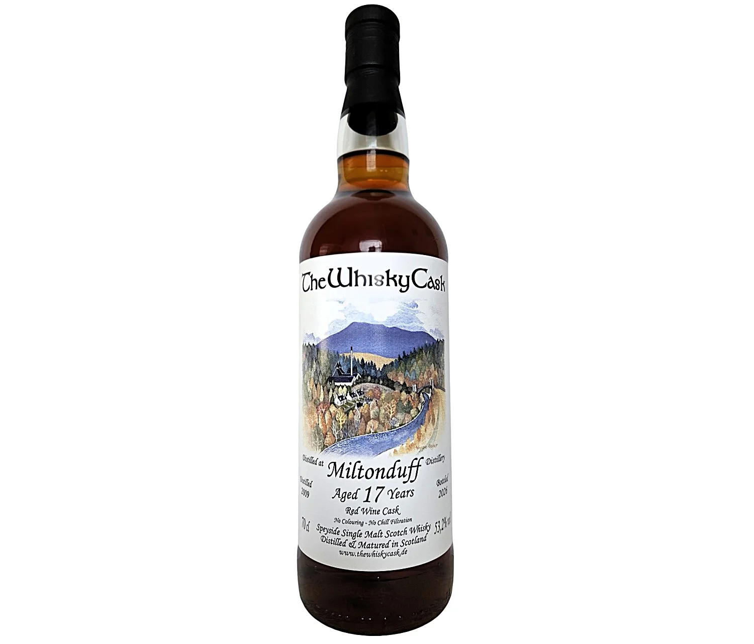 Eine Flasche Miltonduff Red Wine Cask 53,2% Vol TheWhiskyCask